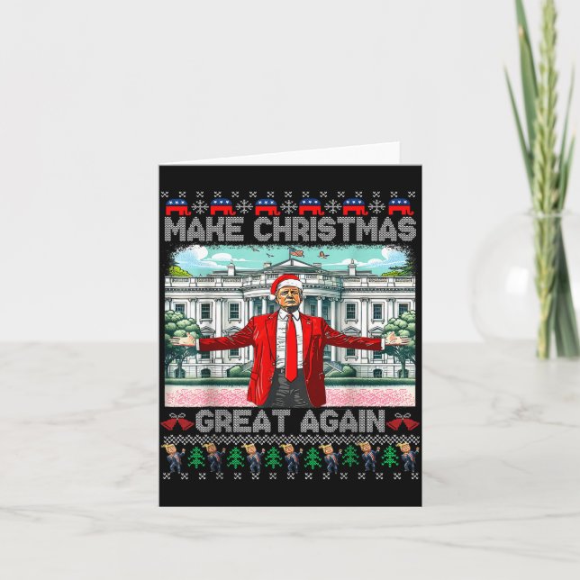 Tarjeta Make Christmas Great Again Xmas Funny Trump Pajama (Anverso)