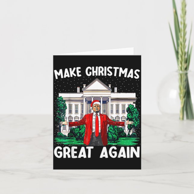 Tarjeta Make Christmas Great Again Xmas Funny Trump Pajama (Anverso)