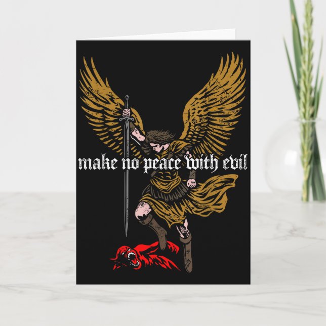 Tarjeta Make No Peace With Evil Archangel Michael Design  (Anverso)