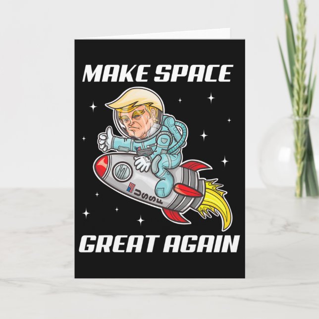 Tarjeta Make Space Force Great Again Funny Trump Rocket Jo (Anverso)