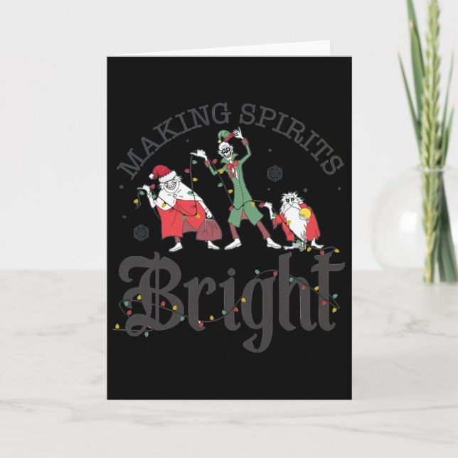 Tarjeta Making Spirits Bright Christmas Haunted Ghosts  (Anverso)