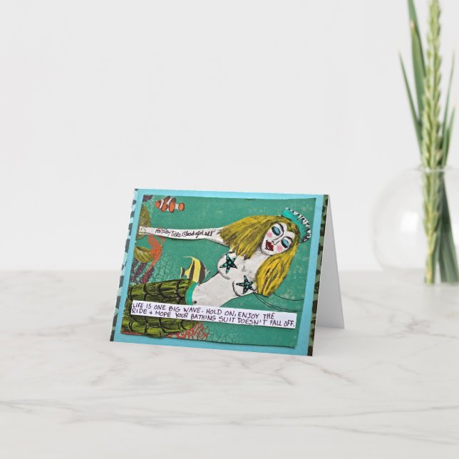 TARJETA MAL CHICA ART MERMAID NOTECARD (Anverso)