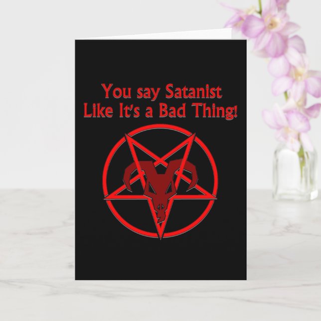 Tarjeta Mal cosa satanista Humor oscuro Pentáculo de cabra (Orquídea)