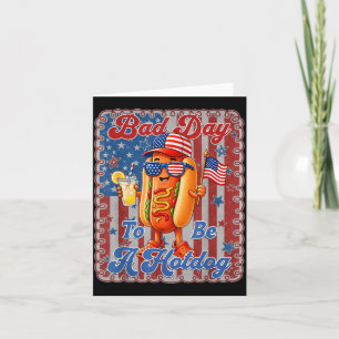 Tarjeta Mal Día Para Ser Un Hotdog Divertido Día De La Ind