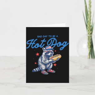 Tarjeta Mal Día Para Ser Un Hotdog Mapache Divertido Améri