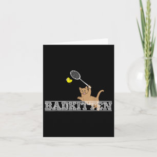 Tarjeta Mal Kitten Gracioso Gato de Badminton Pun