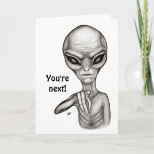 Tarjeta ¡Mala Alien, eres la siguiente!