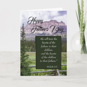 Tarjeta Malachi 4:6 Versos bíblicos para el Día del Padre