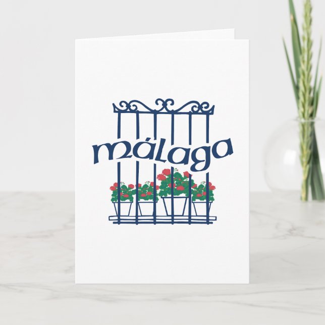 Tarjeta Malaga, window with flowers (Anverso)