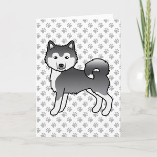 Tarjeta Malamute Alaska Azul Perro De Dibujos Animados Lin