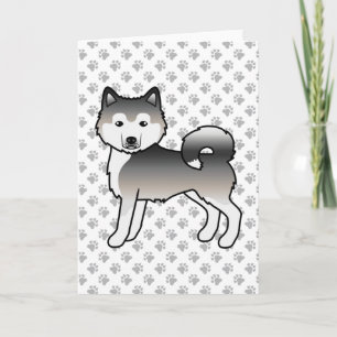 Tarjeta Malamute Alaska Gris Perro de Dibujos Animados Lin