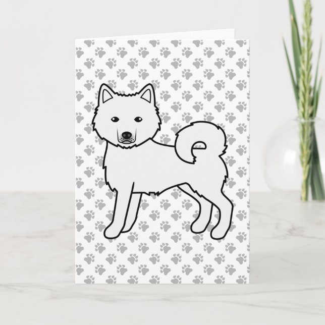 Tarjeta Malamute de Alaska blanco perro de dibujos animado (Anverso)