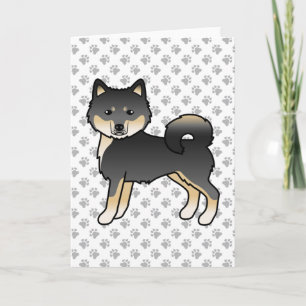 Tarjeta Malamute de Alaska negro y marrón, perro de dibujo