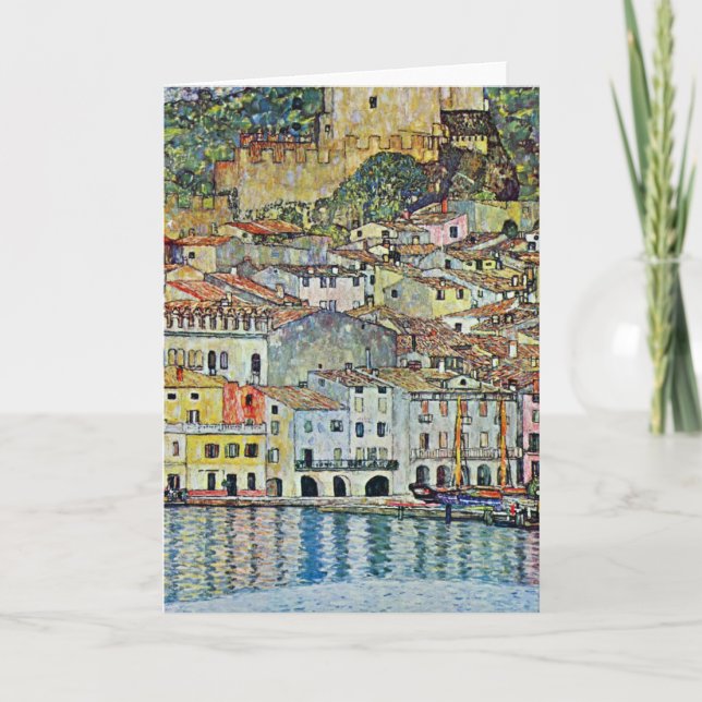 Tarjeta Malcesine en el lago Garda por Gustav Klimt (Anverso)