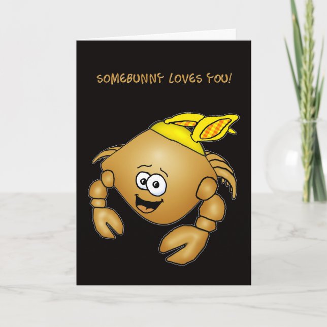 Tarjeta malhumorada del cangrejo de pascua de los (Anverso)