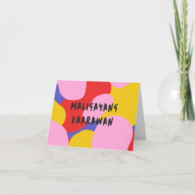 Tarjeta Maligayang kaarawan, tagalo, cumpleaños filipino (Anverso)