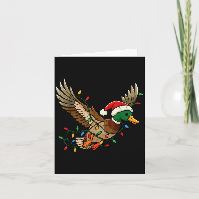 Tarjeta Mallard Duck Light Christmas Hunting Pajama Toddle (Anverso)