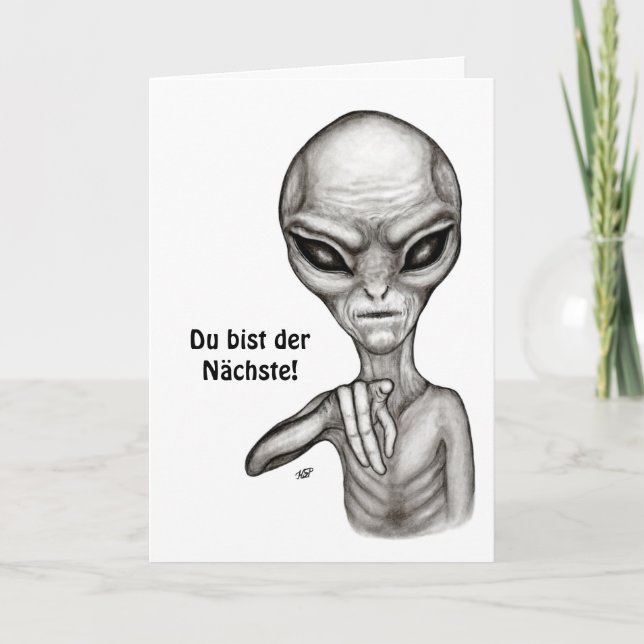 Tarjeta ¡Malo Alien, mejor de Du, Nächste! (Anverso)