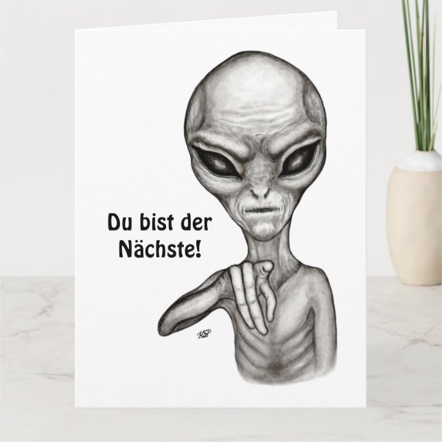 Tarjeta ¡Malo Alien, mejor de Du, Nächste! (Anverso)