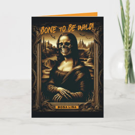 Tarjeta Malo Para El Halloween De La Mona Ósea Lisa Skelet