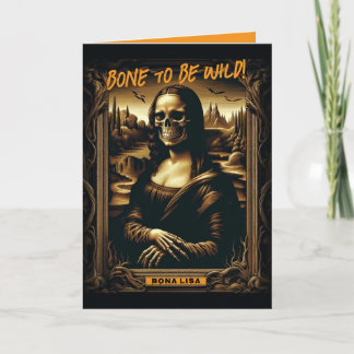 Tarjeta Malo Para El Halloween De La Mona Ósea Lisa Skelet