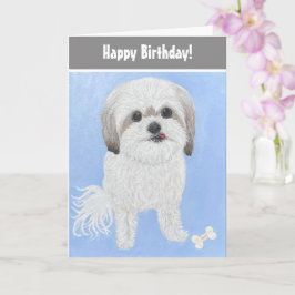 Tarjeta Malshi Dog Birthday Folding Card