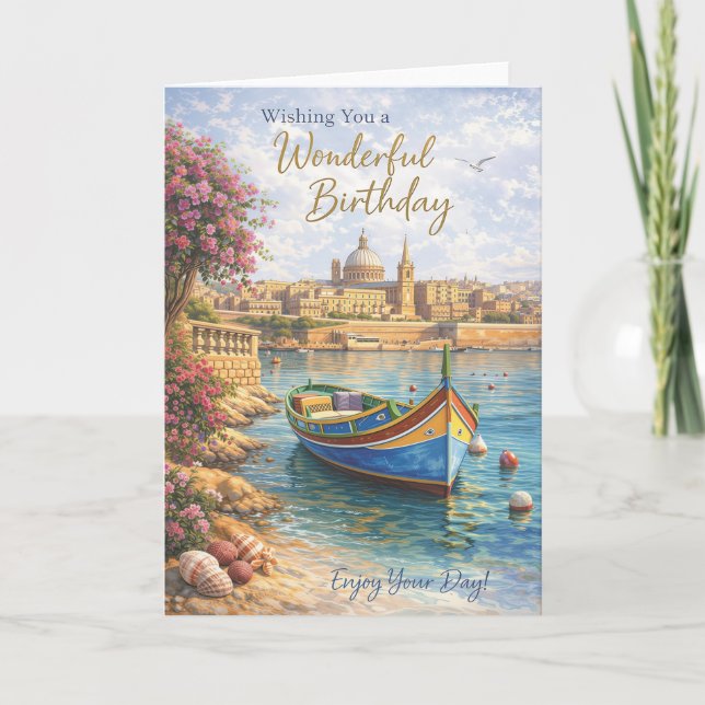 Tarjeta Malta Birthday Card – Scenic Travel Design (Anverso)