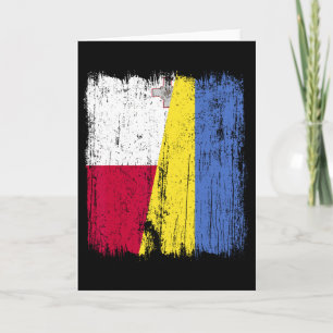 Tarjeta Malta Ucrania Media Bandera Herencia Maltesa Ucran
