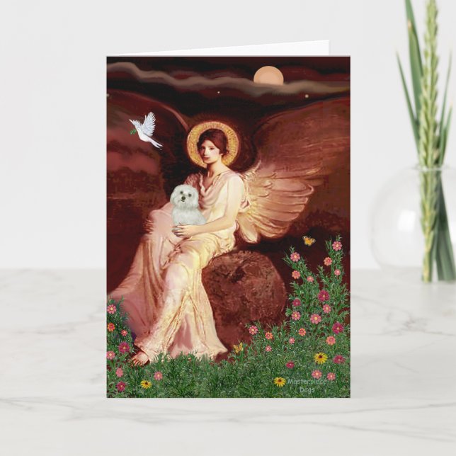 Tarjeta Maltés 11 - Ángel sentado (Anverso)