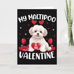 Tarjeta Maltipoo es mi San Valentín Corazones Maltipoo Per