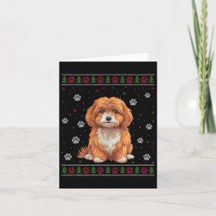 Tarjeta Maltipoo Navidades Sweater Xmas Mascota Animal Dog