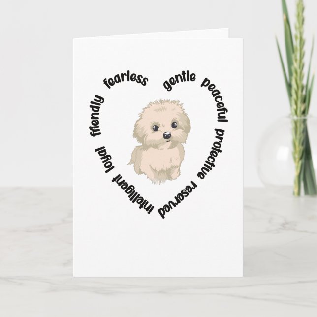 Tarjeta Maltipoo Perro Lover Maltipoo Mamá Maltipoo Dueño (Anverso)