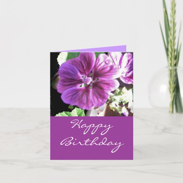 Tarjeta Malva - happy birthday (Anverso)