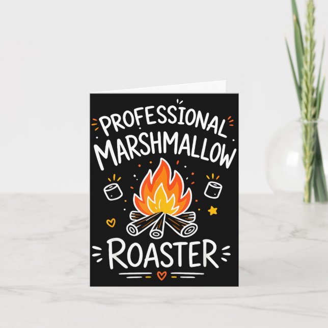 Tarjeta Malvaviscos s'mores de fogata (Anverso)