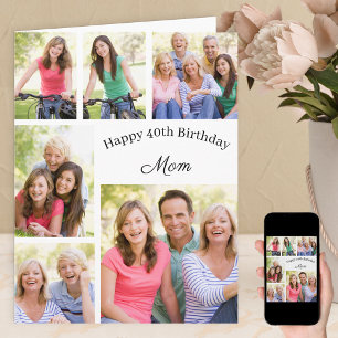 Tarjeta Mamá 6 Collage de fotos Cualquier edad Feliz cumpl