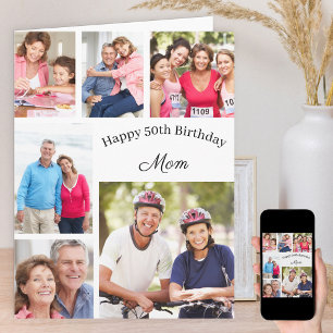 Tarjeta Mamá 6 Collage de fotos Cualquier edad Gran cumple