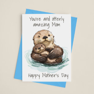 Tarjeta Mamá absolutamente adorable Día de la Madre Nutria