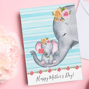 Tarjeta Mamá adorable y bebé día de la madre