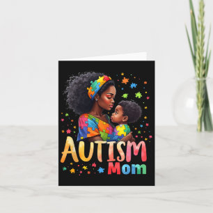 Tarjeta Mamá Afro Autismo Conciencia Mamá Autismo Negro