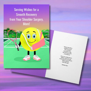 Tarjeta Mamá Amante del Tenis Cirugía de Hombro Recupérate