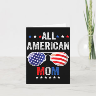 Tarjeta Mamá americana bandera de EE. UU. gafas de sol 4 d