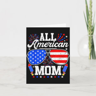 Tarjeta Mamá americana gafas de sol 4 de julio familia