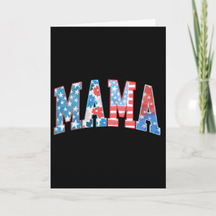 Tarjeta Mamá Americana Patriótica Rojo Blanco Azul América