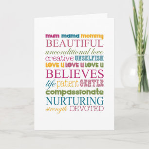 TARJETA MAMÁ, AMIGA, RELATIVA AL DÍA DE LA MADRE PARA TODO