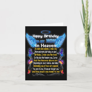 Tarjeta Mamá ángel en el cielo poema, feliz día de las mad