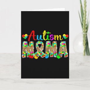 Tarjeta Mamá Autismo Leopardo Mes de Concientización sobre