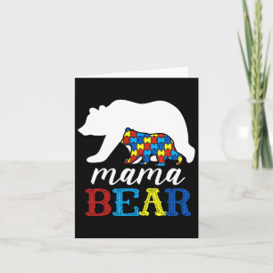 Tarjeta Mama Bear Autism Awareness Puzzle Mom Gift