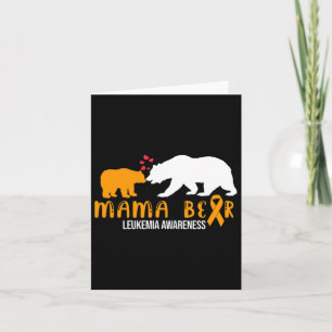 Tarjeta Mama Bear Leucemia Awareness Naranja Soporte de Ci