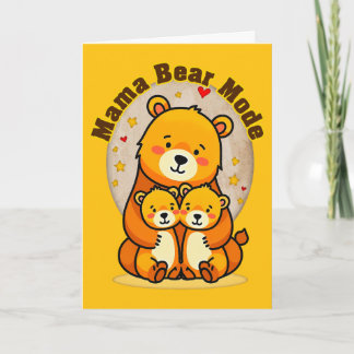 Tarjeta Mama Bear Mode – Cute Mother Bear Illustration