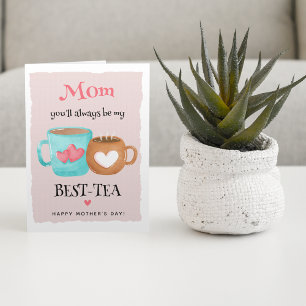 Tarjeta Mamá BEST-TEA linda Feliz Día de la Madre